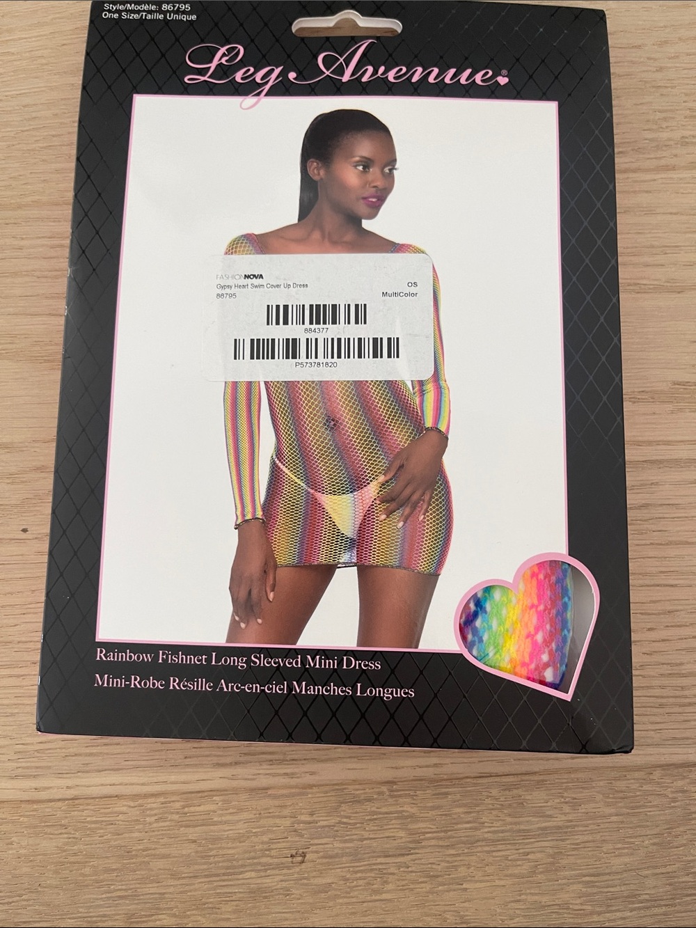 Leg Avenue Rainbow Fishnet Mini Dress - Multicolor